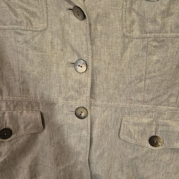 Lafayette 148 New York Women's Golden Tan Linen 3 Button Blazer 10 - Picture 3 of 8